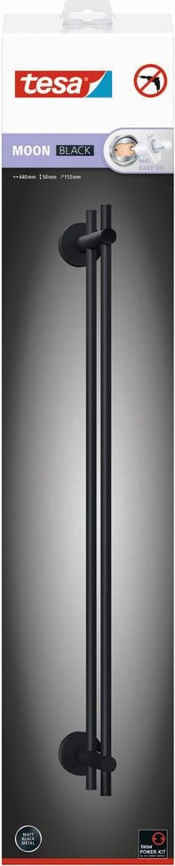 Handtuchstange Tesa MOON BLACK 40621-00000-00, 11,2x64x5cm, mattschwarz pulverbeschichtetes Metall