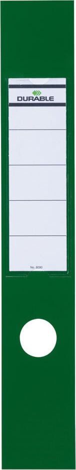 Rückenschilder Durable Ordofix 8090, breit/lang, mit Einsteckschild, Pack 10 Stück, grün