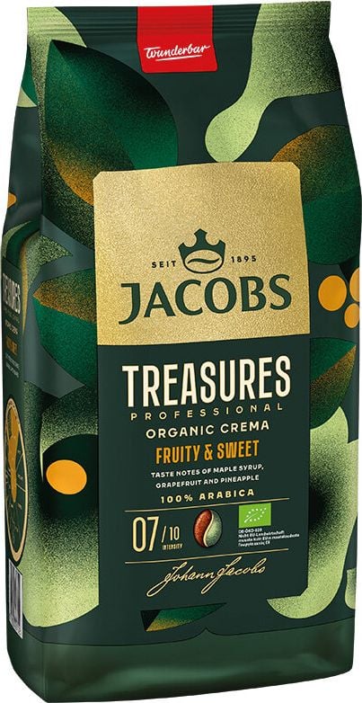 Kaffee Jacobs BIO Kaffee PROFESSIONAL Tesoro Cafè Crema, ganze Bohnen, ungemahlen, Pack 1kg, Intensität 6/12, BIO-zertifiziert DE-ÖKO-039