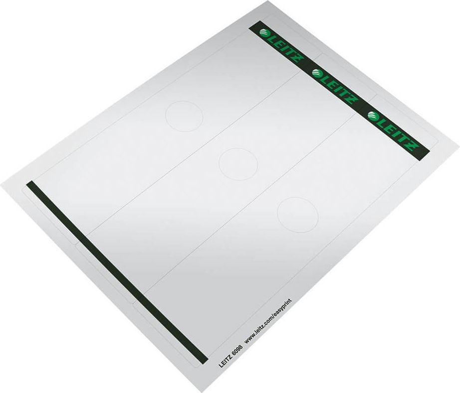 Hängeordner-Rückenschilder Leitz 6098, breit/lang, 279x61mm, grau, auf A4, Pack 25
Blatt/75 Stück, grau