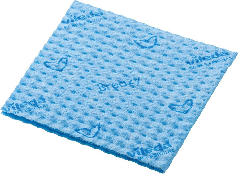 Schwammtücher Vileda Breazy Kurzzeittuch, 35x36cm, Wellenstruktur, Pack 25 Stück, blau