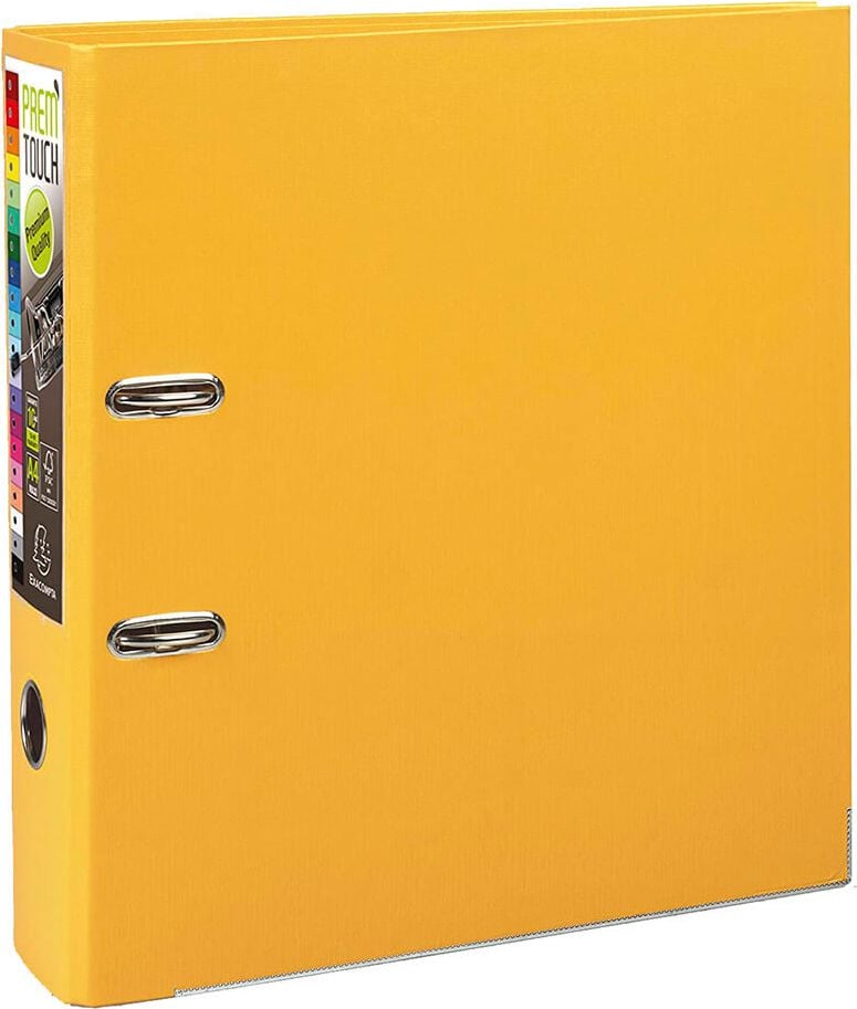 Ordner A4 Exacompta Prem Touch 533E, 80mm, PP, A4 Überbreite, 8cm Rücken, PP-Folie, gelb