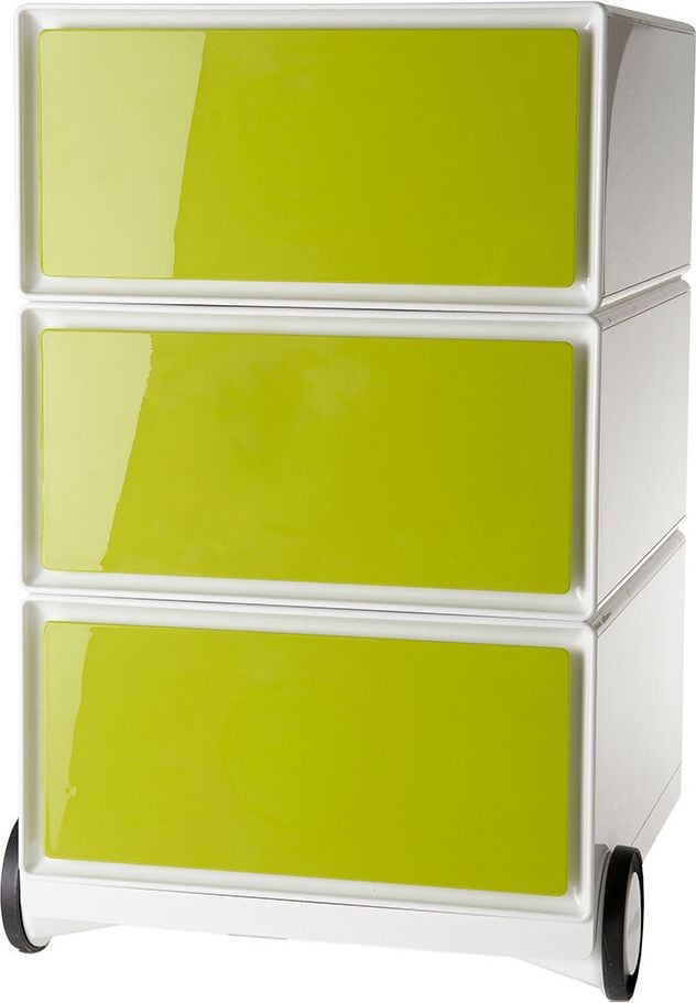 Rollcontainer easyBox by Paperflow, 39x43,6x64,2cm (BxTxH), 3 Schübe, Korpus
weiß, Schubladen farbig, orange