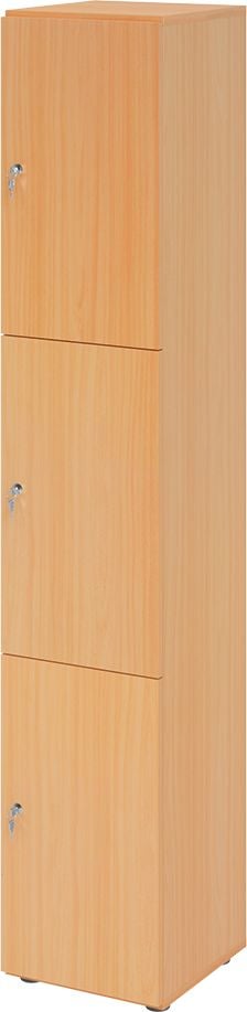 Schließfachschrank Hammerbacher V264L3 DS, 40 x 42 x 215,6 cm (BxTxH), 6 Ordnerhöhen, mit Druckzylinderschloss, 3 Fächer, buche