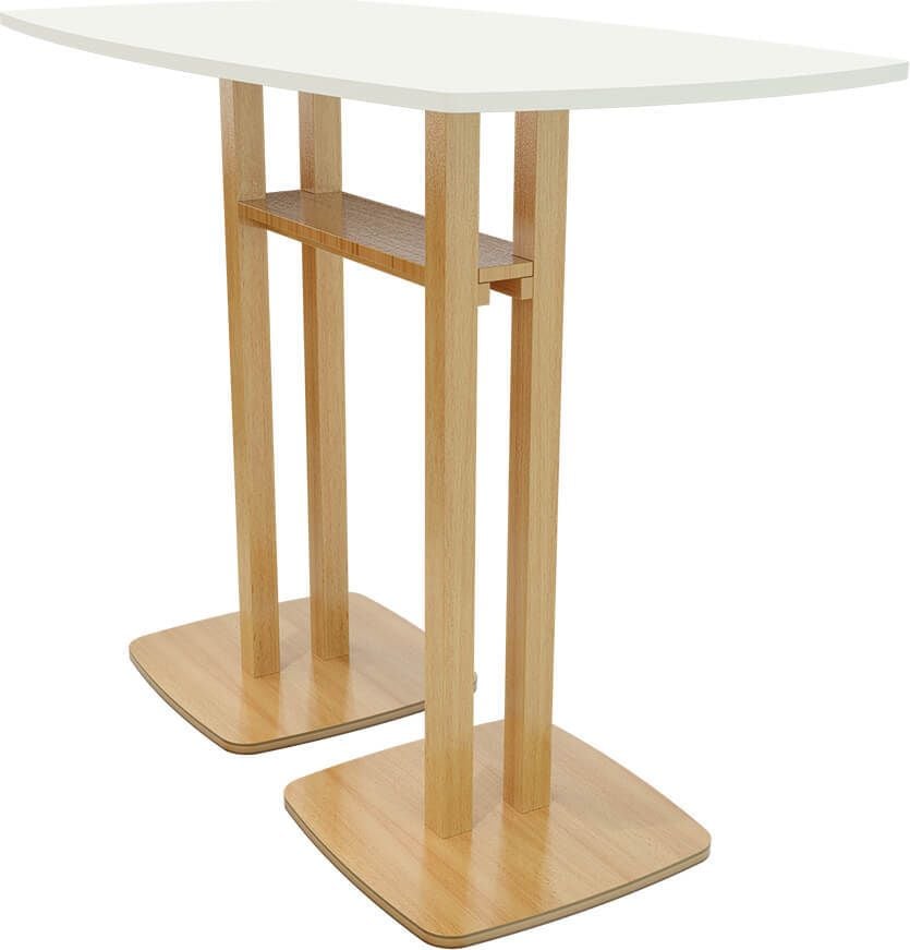 Stehtisch Paperflow Woody TRD114.10, 114x75cm (BxT), 110cm Höhe, rechteckig,
Tischsäule Massivholz, weiß