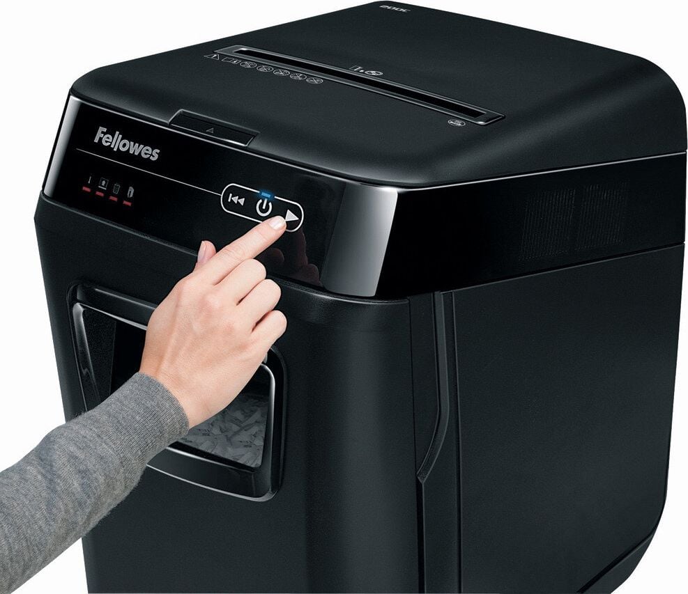 Aktenvernichter Fellowes AutoMax 200C 4653601, 4x38mm Partikelschnitt, ca. 200 Blatt, 32 Liter Behälter