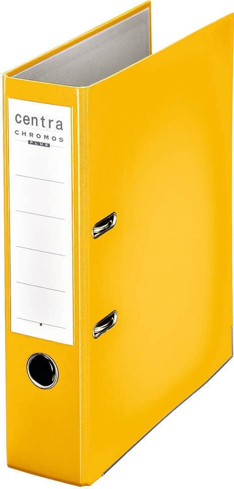 Ordner A4 Centra Chromos 2301, 80mm, PP, A4, 8cm Rücken, PP-Folie, gelb