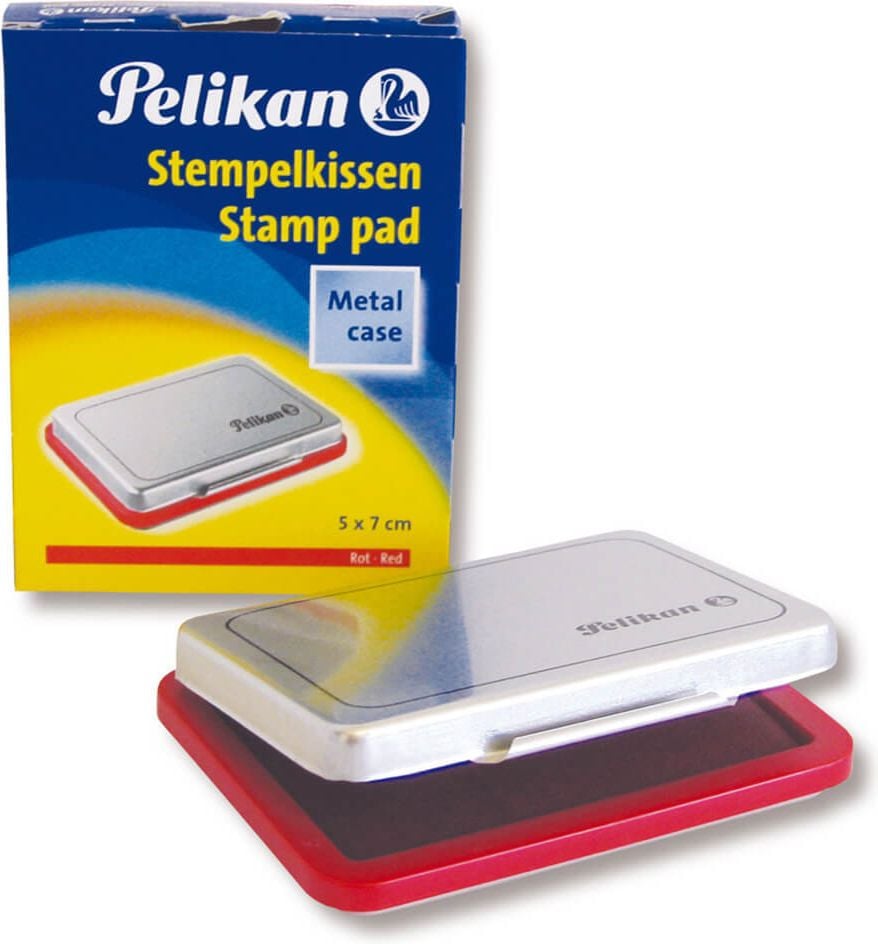 Stempelkissen Pelikan Nr. 3, Größe: 3, Stempelfläche:
5x7cm, Metall, getränkt, rot