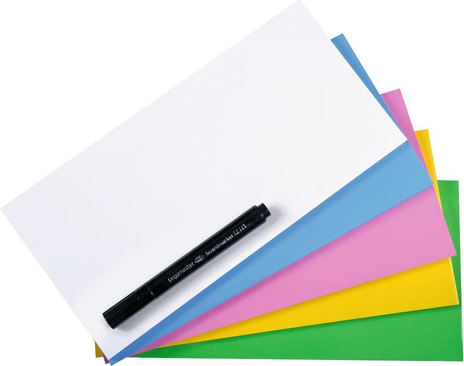 Moderationskarten Legamaster Magic-Chart Notes 7-159499, Rechtecke 10x20cm, haftfähig durch statische
Aufladung, sortiert, Packung 500 Stück