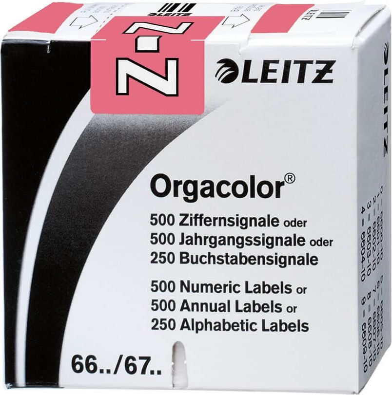 Buchstabensignale Leitz Orgacolor 6635-10, Z, rosa, auf Rolle, Pack 250 Stück