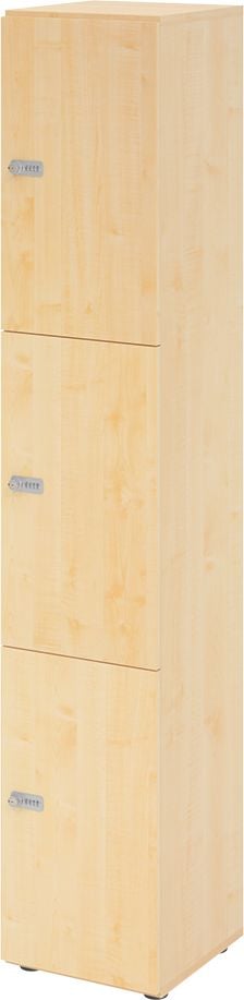 Schließfachschrank Hammerbacher V264L3 ZS, 40 x 42 x 215,6 cm (BxTxH), 6 Ordnerhöhen, mit Zahlenschloss, 3 Fächer, ahorn