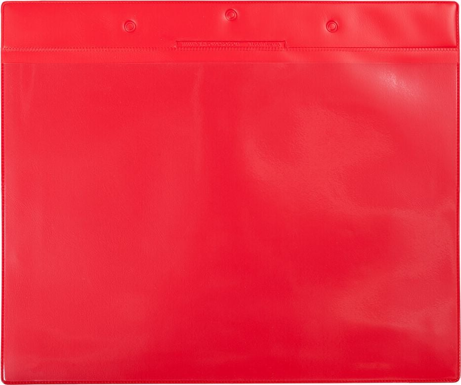 Gitterboxtaschen tarifold Kennzeichnungshülle 16204, A4 quer, magnetisch, ohne Lasche, PVC,
Pack 10 Stück, rot