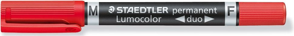 Permanentmarker Staedtler Lumocolor permanent duo 348, 2 Rundspitzen (0,6 + 1,5mm), schwarz