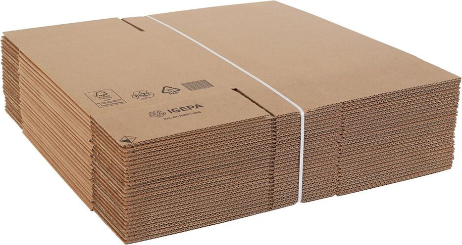 Versandkarton FEFCO 0201 KWP1-008, 294x194x288mm (LxBxH), braun, ein
Höhenriller, Pack 25 Stück