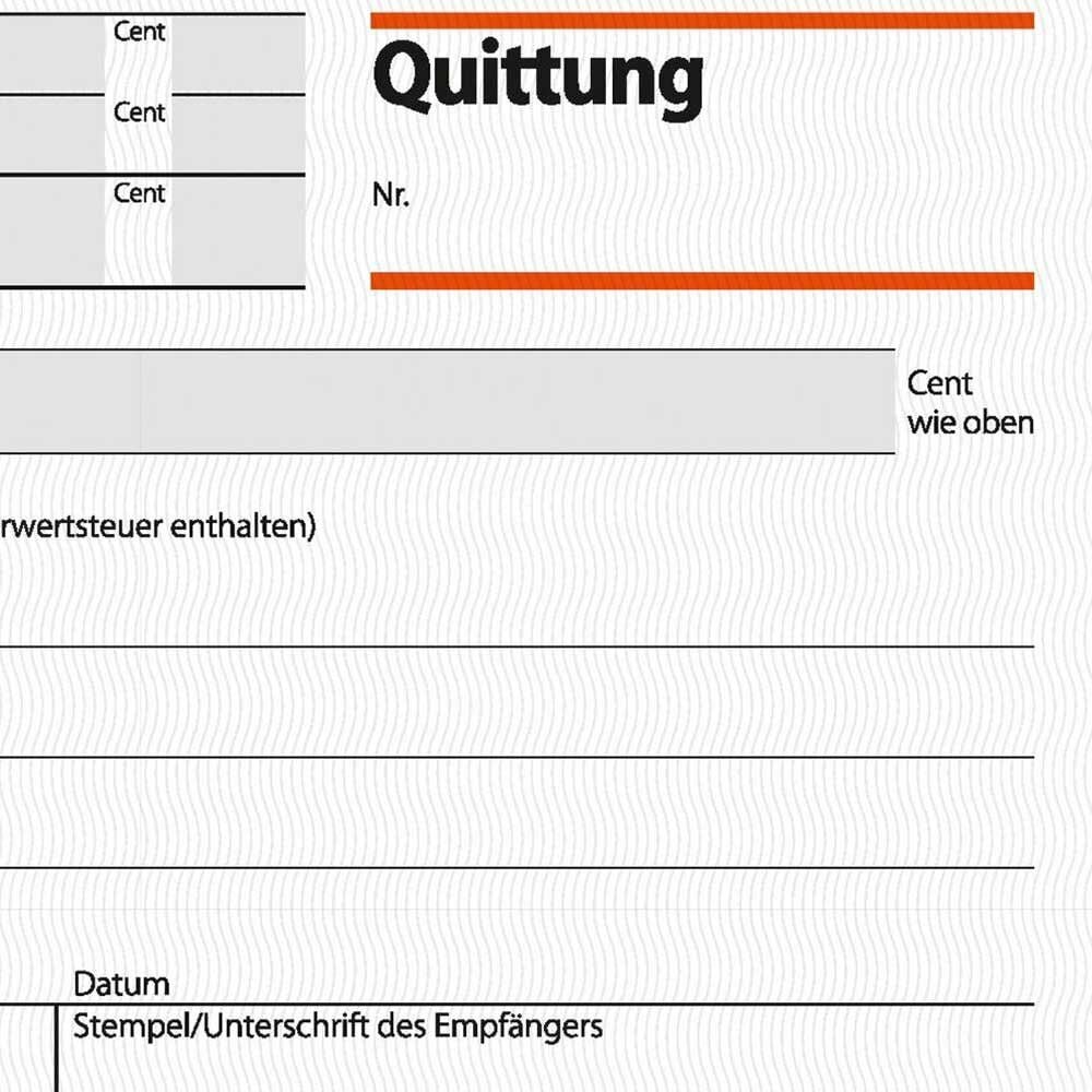 Quittungen Sigel QU615, DIN A6 quer, MwSt-Nachweis, Block 50 Blatt