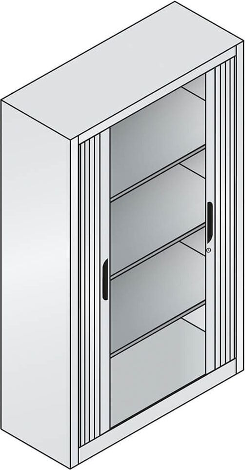 Aktenschrank CP Omnispace 3212-00, 100x166x42cm (BxHxT), 2 Querrollläden,
3 Fachböden, 4 Ordnerhöhen, anthrazit