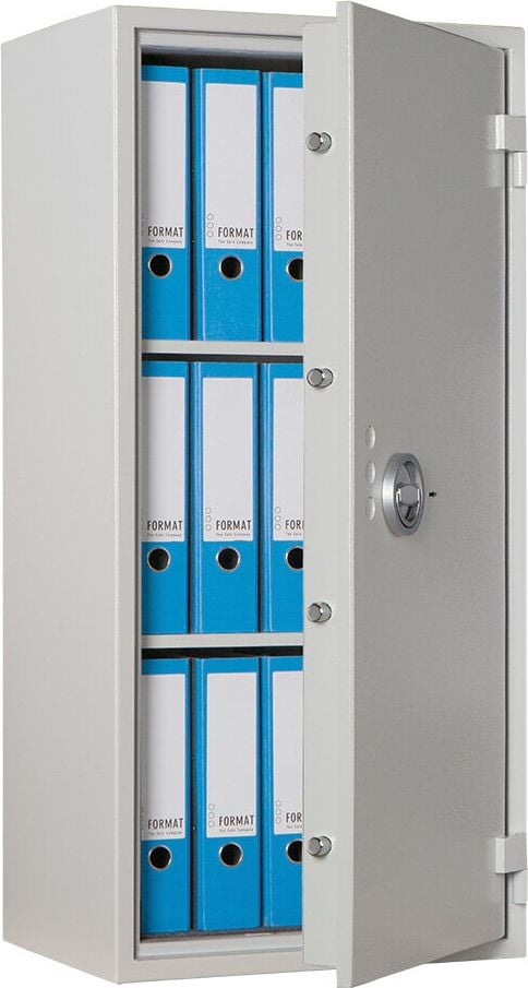 Sicherheitsschrank Format Seguro 60 022860-00000, 110,2x51,2x42,5cm, 103kg, Doppelbartschloss, Sicherheitsstufe S2 gemäß EN 14450, 138 Liter Volumen, hellgrau