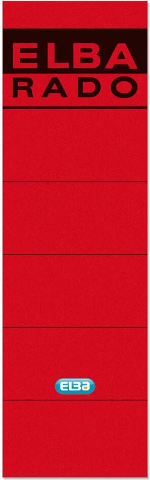 Rückenschilder Elba 04617, breit/kurz, selbstklebend, Pack 10 Stück, rot