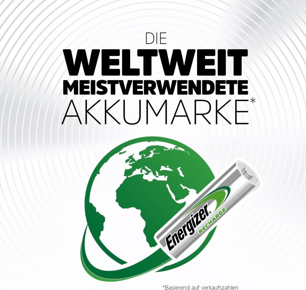 Batterien Energizer NiMH Power Plus Baby (C), 1,2 V, 2500 mAh, aus 7% recycelten Batterien,
Pack 2 Stück
