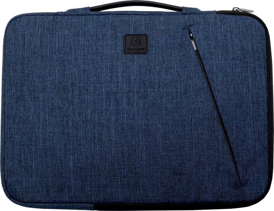 Notebooksleeve Exacompta Business 16 Zoll, bis 16 Zoll, 58% rPET, einziehbarer Griff, blau