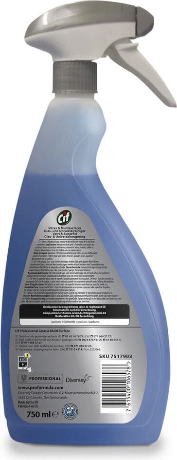 Glas- und Universalreiniger Cif Professional, Sprühflasche, 750ml