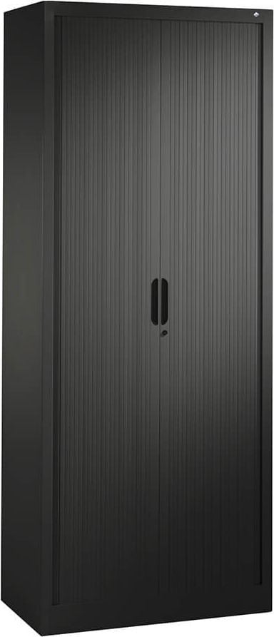 Aktenschrank CP Omnispace 3201-00, 80x198x42cm (BxHxT), 2 Querrollläden,
4 Fachböden, 5 Ordnerhöhen, anthrazit