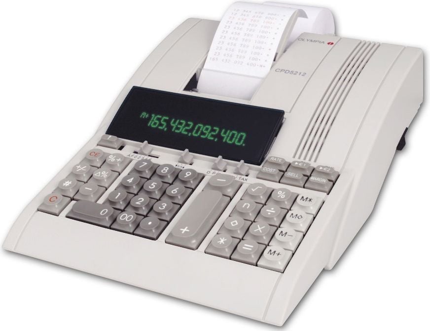 Tischrechner Olympia CPD-5212, druckend, 12-stelliges Display, Netzbetrieb