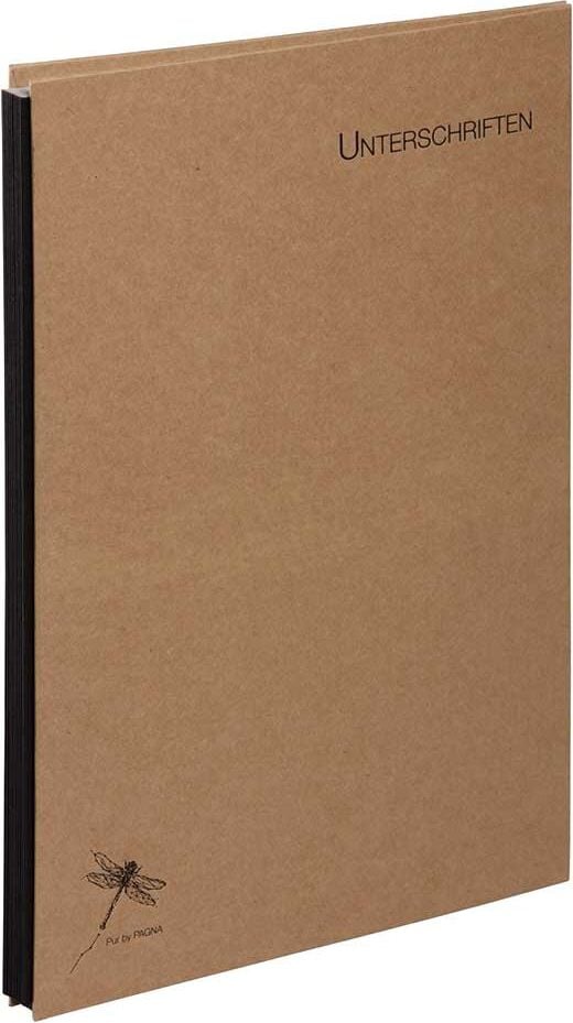 Unterschriftsmappen Pagna PUR 44014-11, A4, Graukarton mit Kraftpapier bezogen, 10 Fächer, natur
