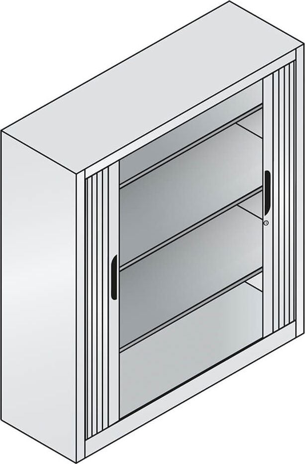 Aktenschrank CP Omnispace 3223-00, 120x134,5x42cm (BxHxT), 2 Querrollläden,
3 Fachböden, 3 Ordnerhöhen + 1 Restfach, anthrazit