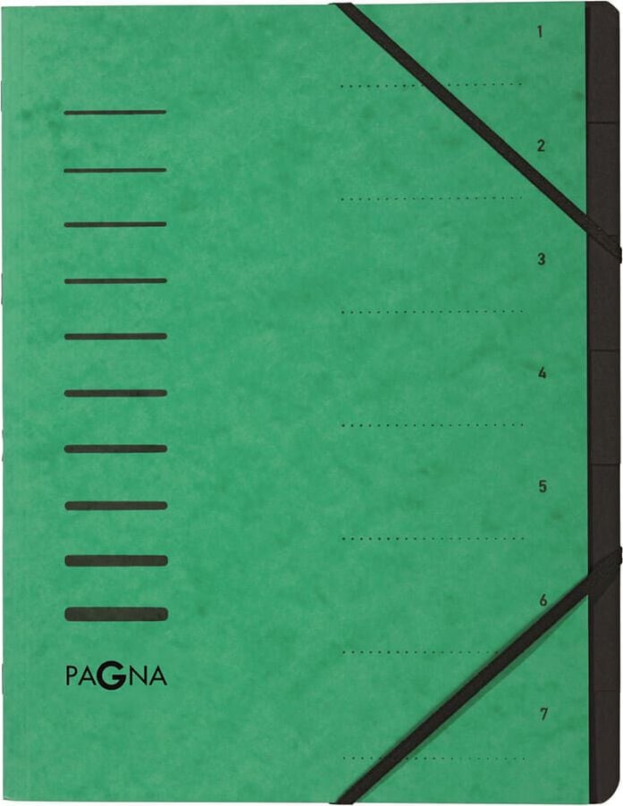 Ordnungsmappen Pagna 40058, A4, 7 Fächer, grün