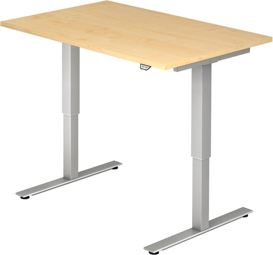 Hubschreibtisch Hammerbacher XMST 12, 120x80cm (BxH), 73,5-119cm Höhe,
rechteckig, T-Fuß, ahorn