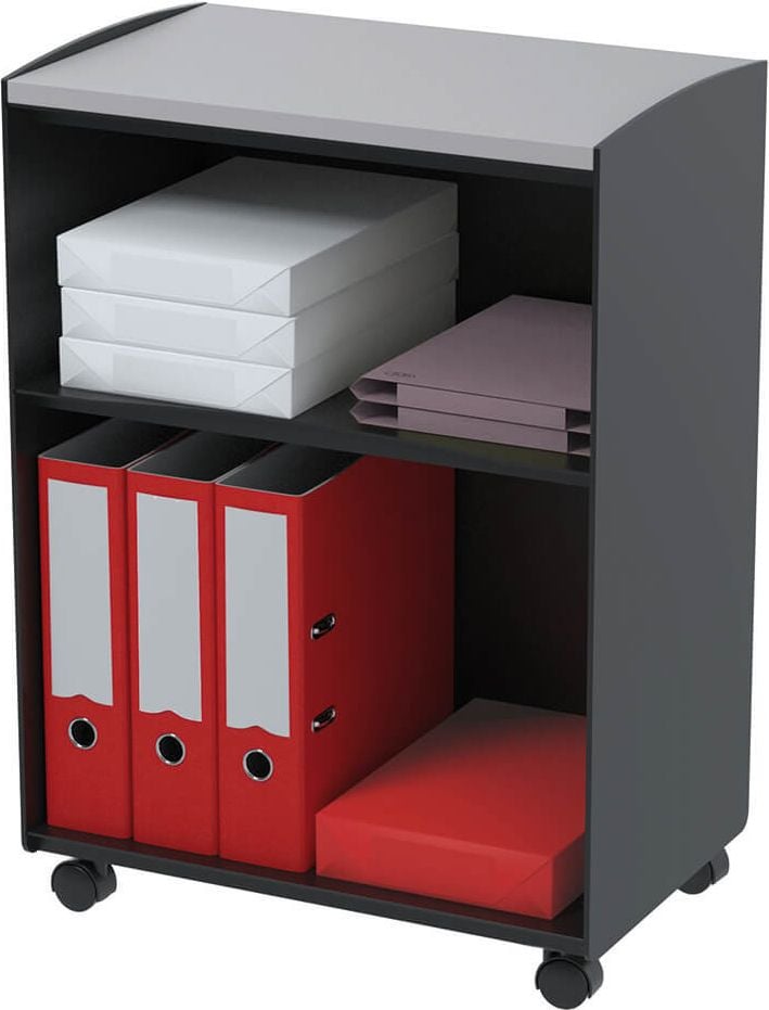 Rollwagen Paperflow DC02N, 2 Fächer, 72x51,4x33cm (HxBxT), 2-farbig,
Polystyrol, schwarz