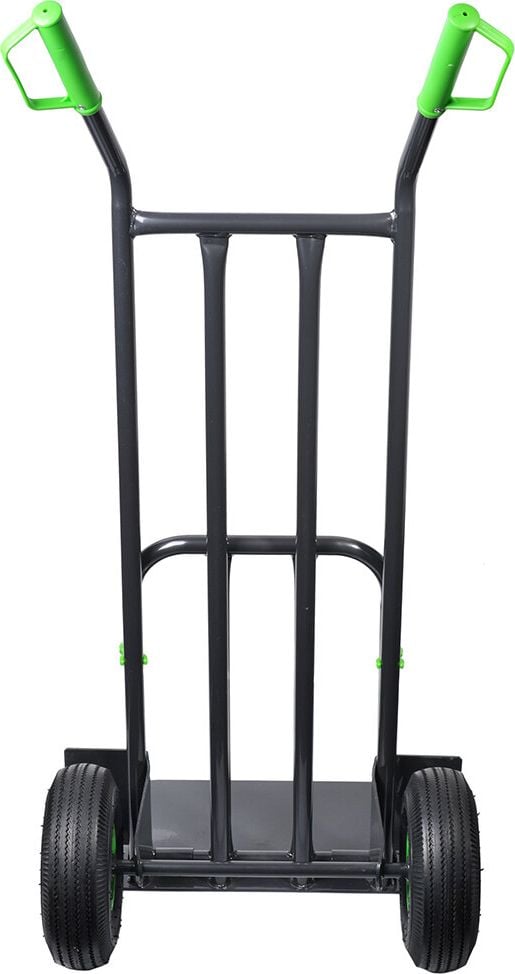 Transportkarre pavo Schwerlastkarre 8037469, 52x42cm Schaufelfläche, zusammenklappbar, bis 250kg, Luft-Reifen, schwarz/grün