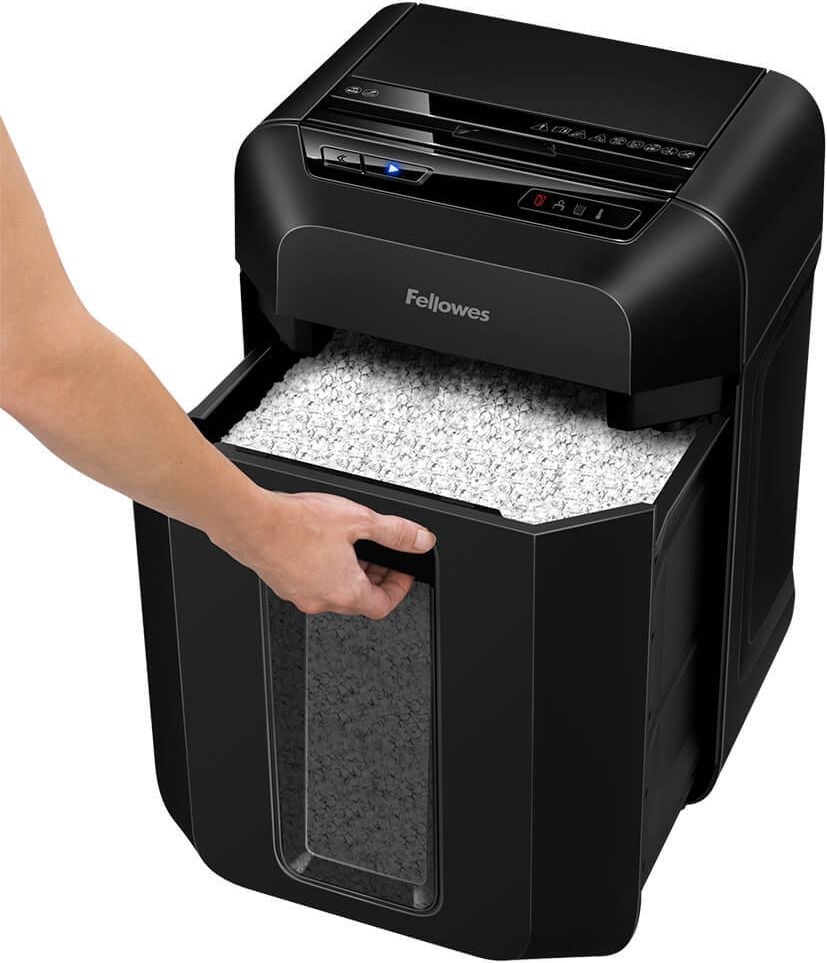 Aktenvernichter Fellowes AutoMax 90M, 4 x 12 mm Partikelschnitt, ca. 90 Blatt, 23
Liter Behälter