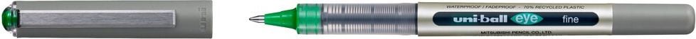 Tintenroller Faber-Castell uni-ball eye fine 1481 UB-157E, ca. 0,4mm, Kappe mit Metallclip, aus 70 % recyceltem Plastik, grün