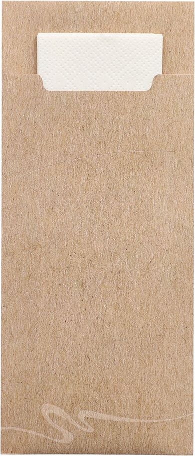 Bestecktaschen Papstar 87455, Papier, mit weißer Serviette, natur, Pack 520
Stück
