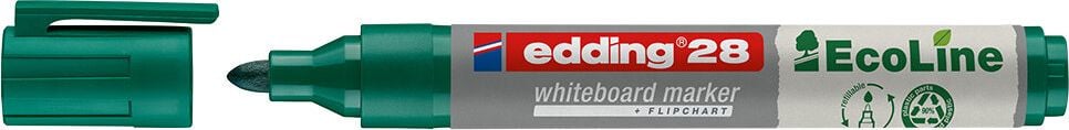 Boardmarker Edding 28 EcoLine Whiteboardmarker, ca. 1,5-3mm, Rundspitze, Gehäuse 90% recycelter Kunststoff, grün