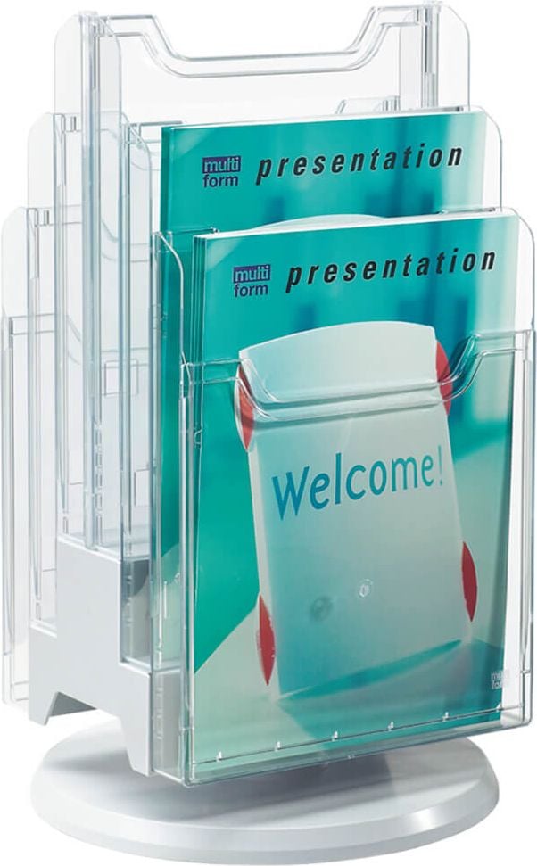 Tischprospekthalter Exacompta Desk-Tower 60558D, 6 x A4, 6 Fächer, drehbar