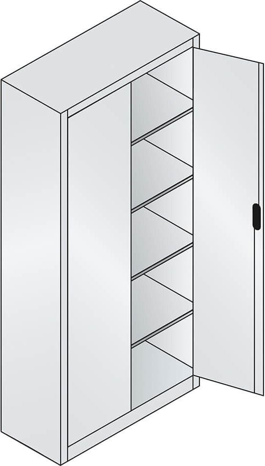 Aktenschrank CP C 2000 Acurado 9260-000, 93x195x40cm (BxHxT), 2 Flügeltüren,
4 Fachböden, 5 Ordnerhöhen, anthrazit