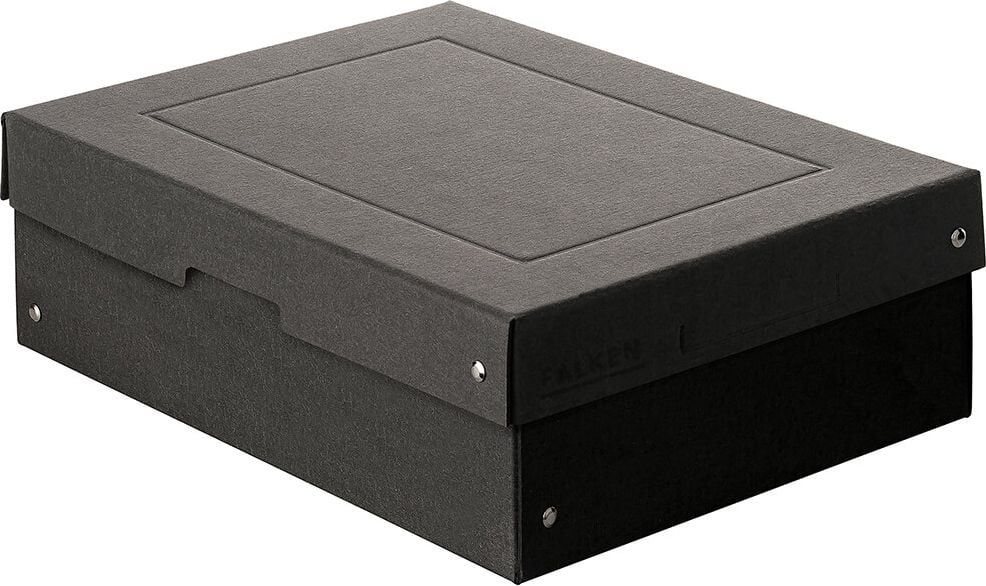 Aufbewahrungsboxen Falken PureBox 22001704, 7,68 Liter, für DIN A4, Außenmaße: 320x240x100mm (BxTxH), Deckel, schwarz, schwarz