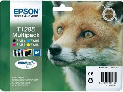 Epson Tintenpatrone T1285, Multipack, je 1 x yellow,
magenta, cyan, schwarz