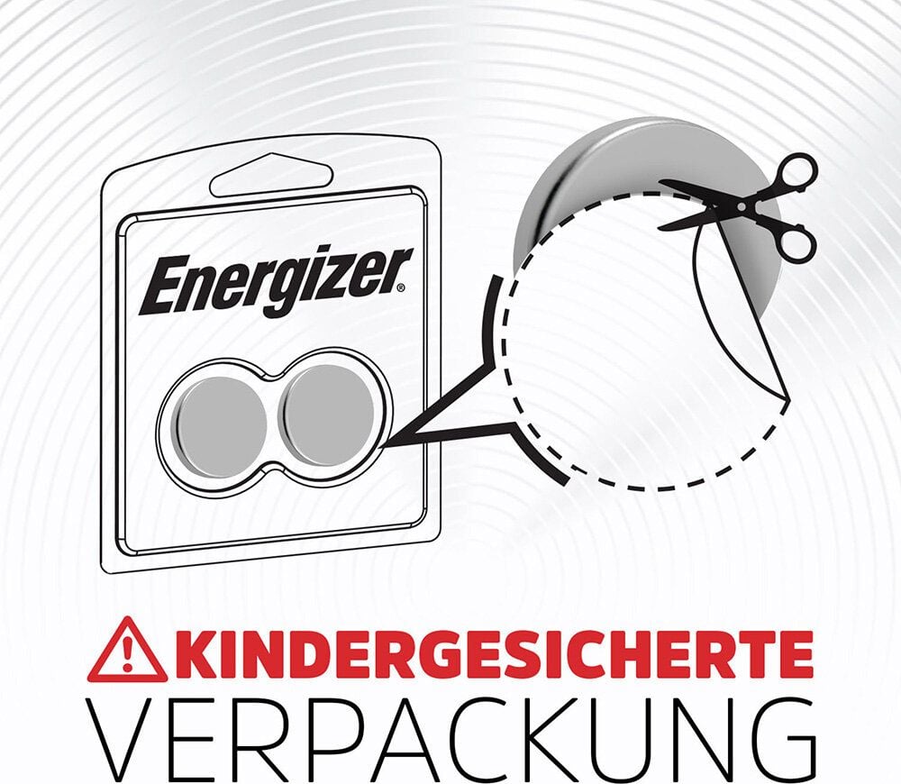 Knopfzellen Energizer Lithium CR2450, 3 Volt, frei von Quecksilberzusatz, Pack 2 Stück