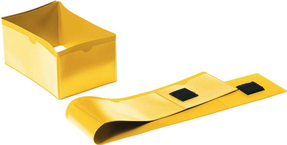 Palettenfußbanderolen Durable 1724, je 2x 140x65mm/90x65mm, Klettverschluss, farbig, Pack 50 Stück, gelb