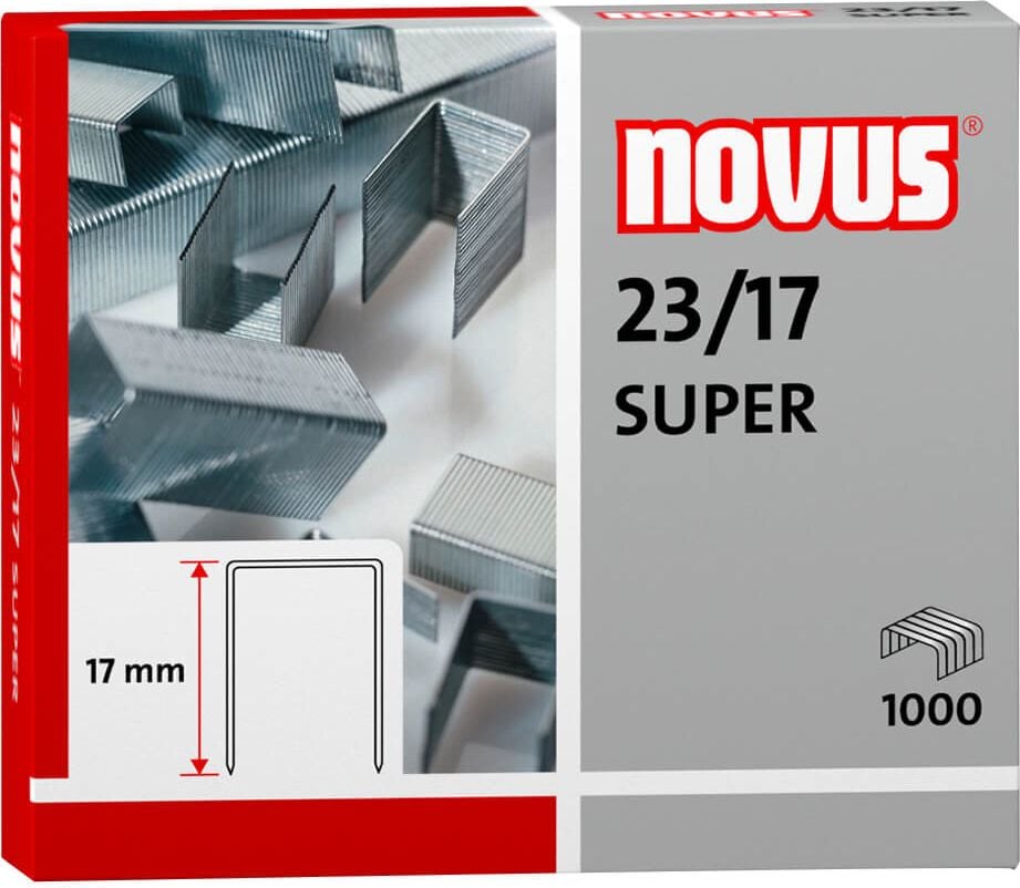 Heftklammern Novus 23/17 Super 042-0045, verzinkt, Pack 1.000 Stück