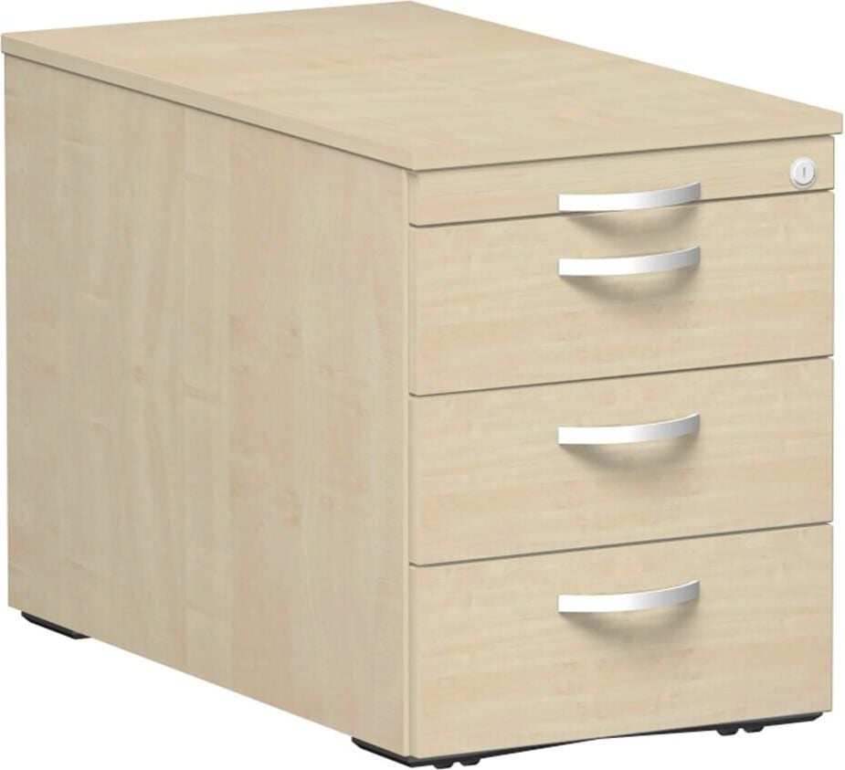 Rollcontainer Geramöbel S-530351, 43,8x80x56,5cm (BxTxH), 3 Schübe,
Metallbogengriff, ahorn