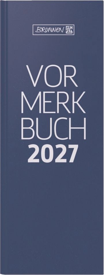 Buchkalender Brunnen Tageskalender 10-78602307, 11x29,7cm Blattgröße, 1 Tag/2 Seiten, Kunststoff-Einband Balacron Hardcover, blau