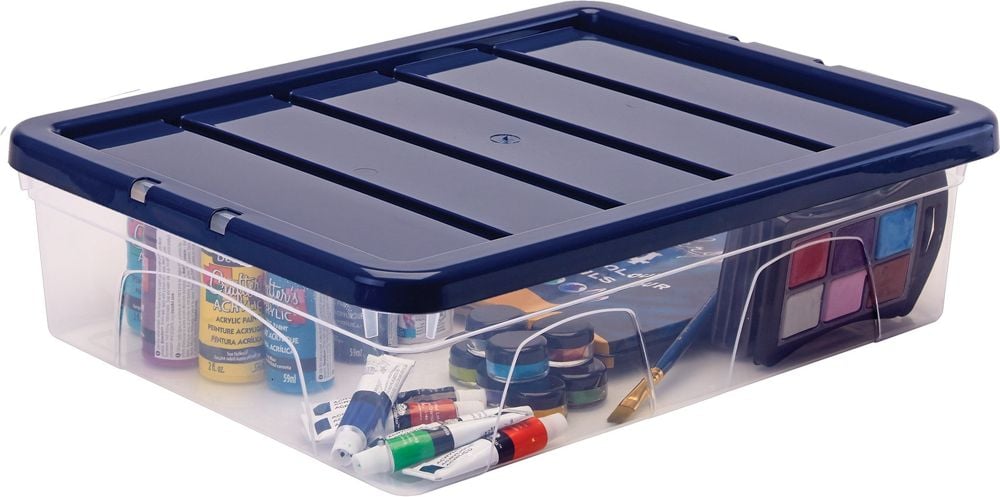 Aufbewahrungsboxen Bankers Box Plastic Storage 100137569, 12 Liter, 100% BPA-freiem Polypropylen, mit Deckel, transparent