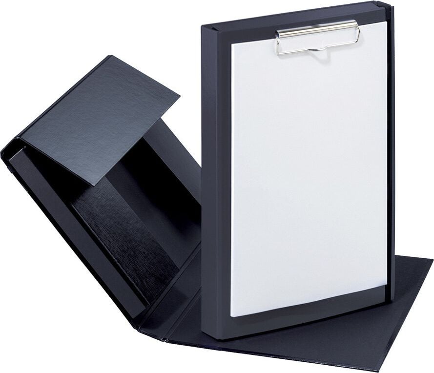 Klemmbretter Pagna Duobox 24011, A4, Innentasche, mit Klemme am Vorderdeckel,
Pappe laminiert, schwarz