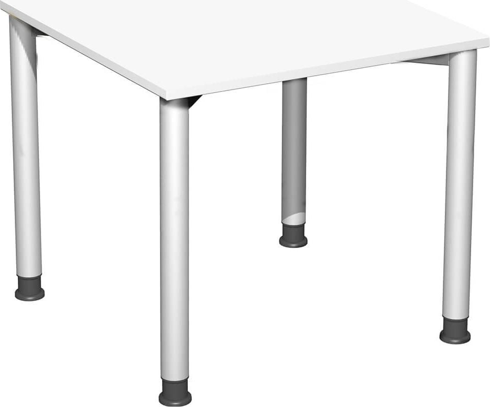 Schreibtisch Geramöbel 4 Fuß Flex S-555101, 80x80cm (BxT), 68-80cm Höhe, quadratisch,
4-Fuß silber, weiß