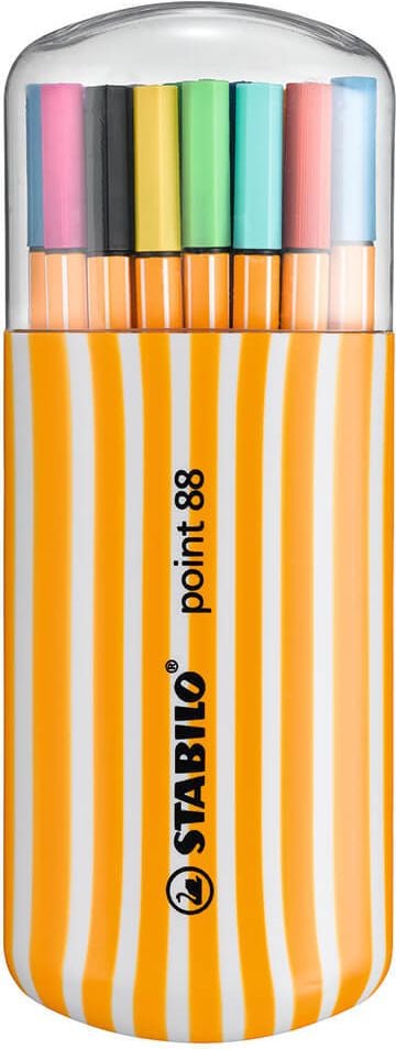 Fineliner STABILO point 88 Zebrui 8820-02, ca. 0,4mm, Etui mit 20 Farben